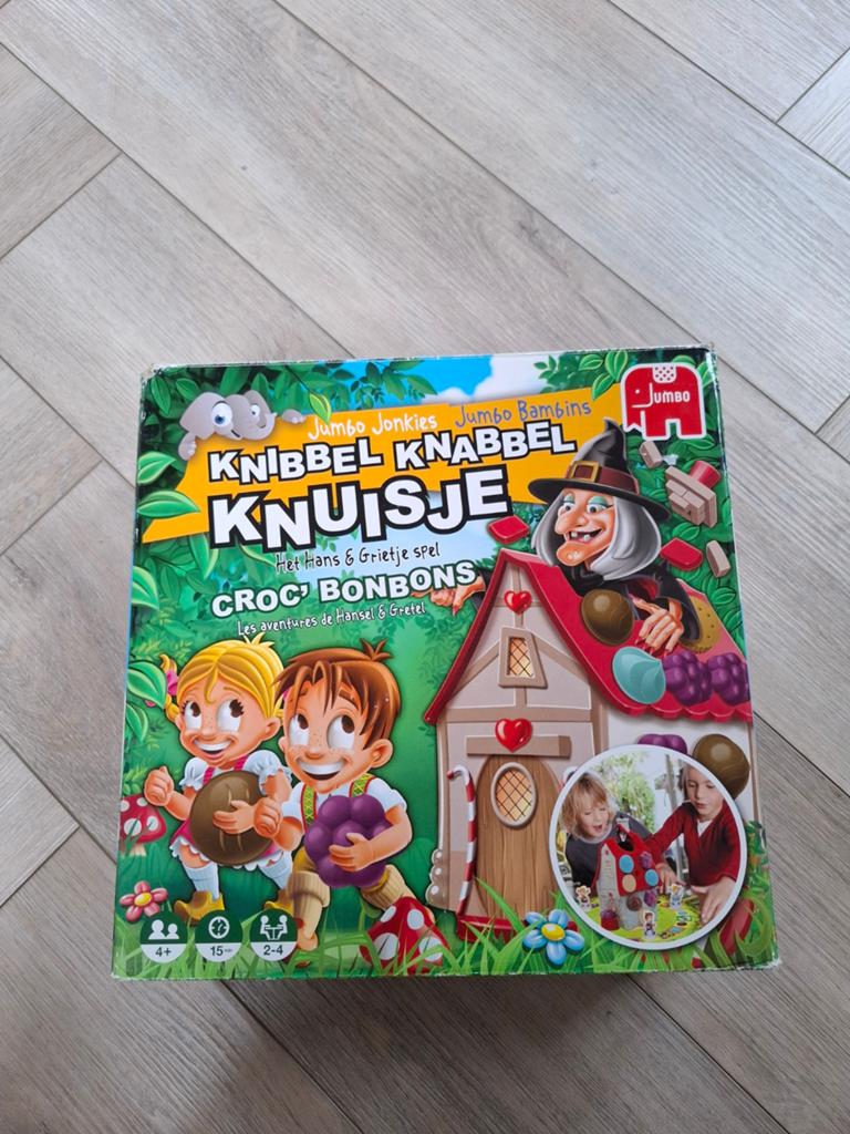 Jumbo Knibbel Knabbel Knuisje Hans & Grietje spel, Hobby en Vrije tijd, Gezelschapsspellen | Bordspellen, Gebruikt, Een of twee spelers