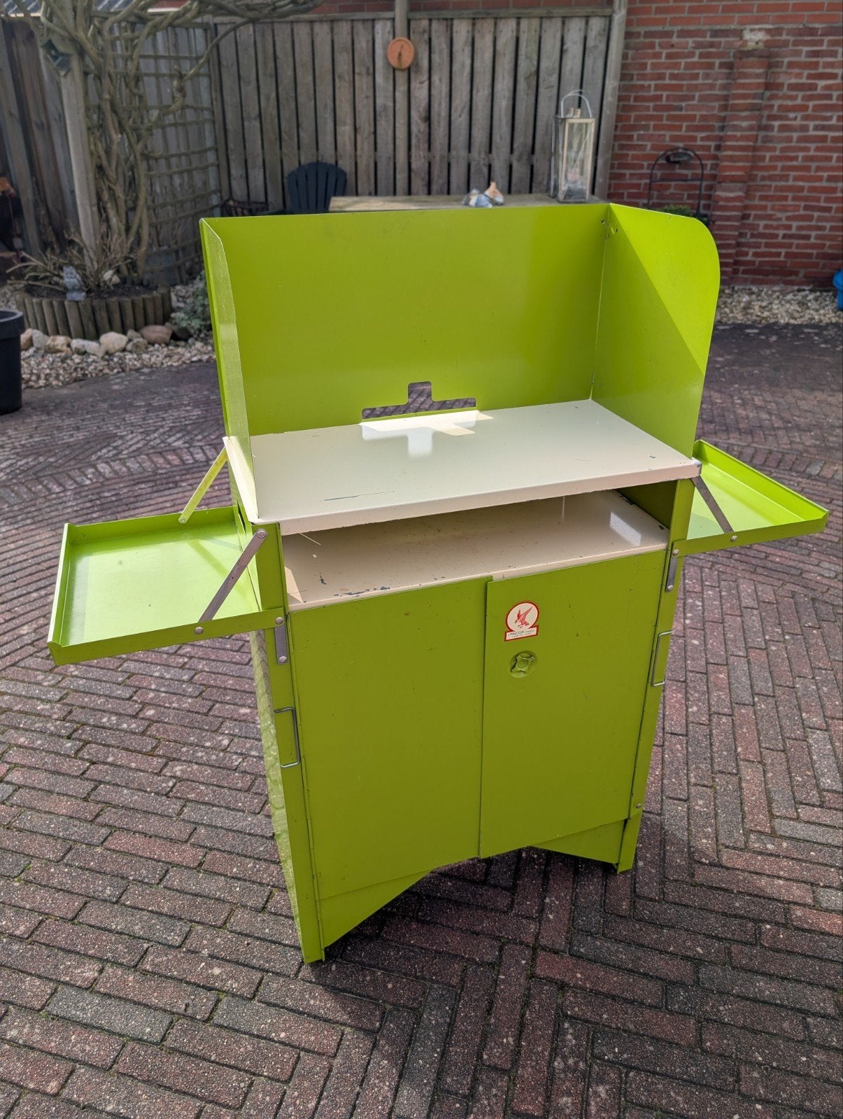 Retro vintage camping kastje metaal Kompact Kabinette, Verzenden, Gebruikt, Campingkast