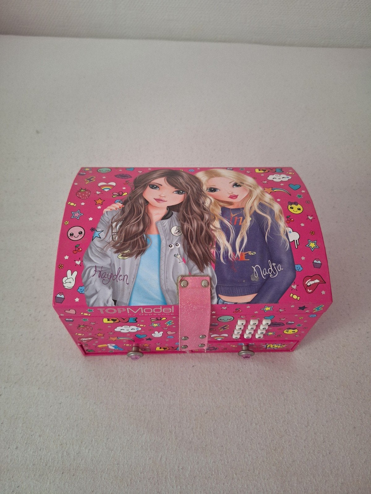 Roze topmodel sieradendoos met code, Sieraden, Tassen en Uiterlijk, Beautycases, Met slot, Ophalen of Verzenden, Zo goed als nieuw