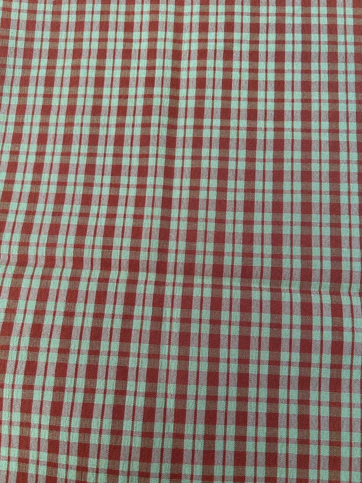 Geruite stof groen/rood - klein ruitje, 120 cm of meer, Nieuw, Ophalen of Verzenden, 30 tot 200 cm