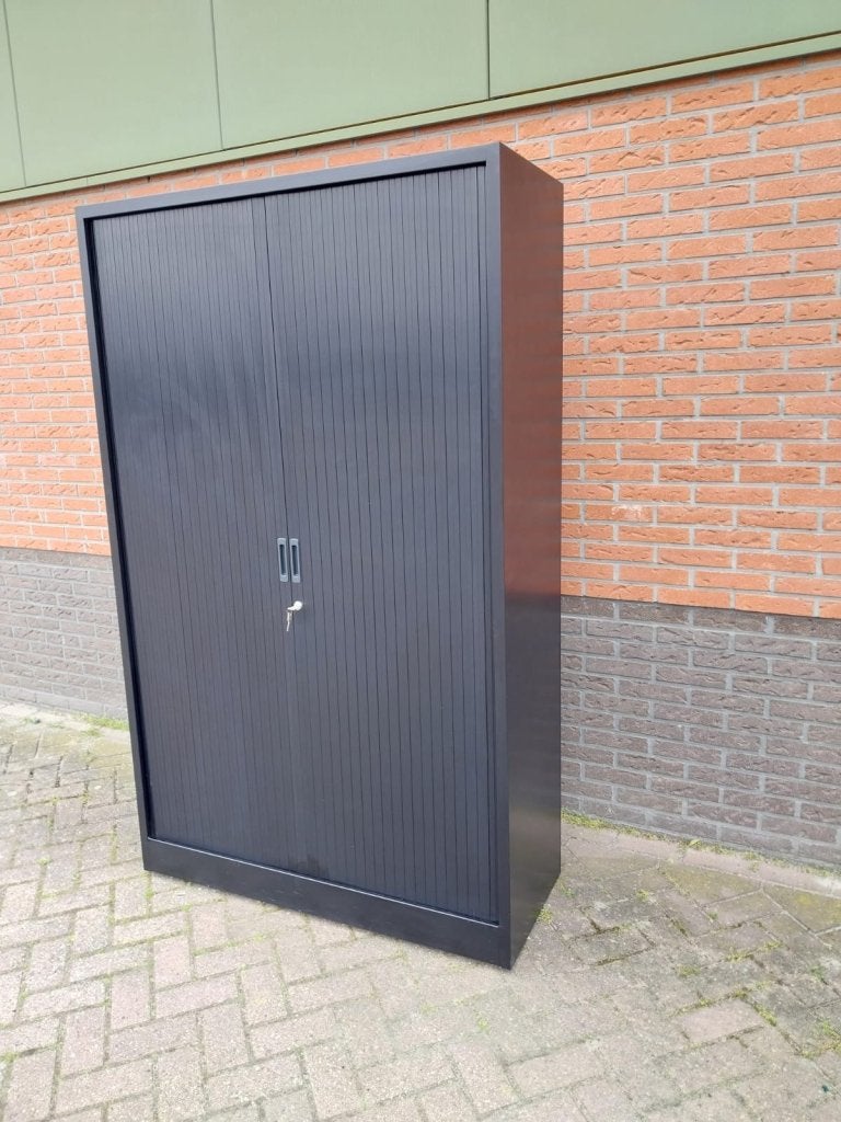Zwarte roldeurkasten/archiefkasten /kantoorkasten/opbergkast, Niet ingevuld, 100 tot 150 cm, Niet ingevuld, Ophalen of Verzenden