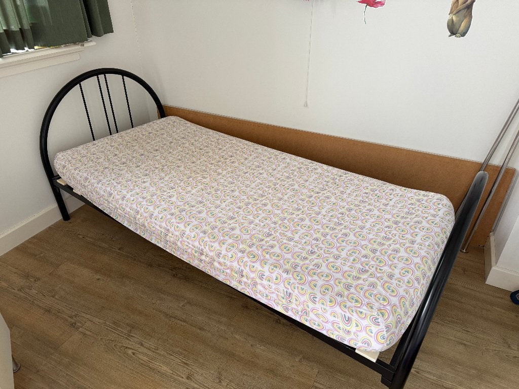 1 persoons bed, metaal, Ophalen, Gebruikt, 90 cm, Eenpersoons