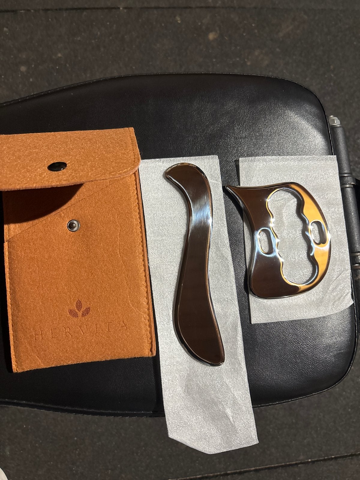 Hervita Gua Sha Set - Roestvrij Staal Massage Tools, Ophalen of Verzenden, Nieuw, Overige typen