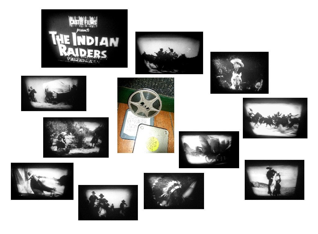 8mm film N8 THE INDIAN RAIDERS 1940s castle zw w silent, Ophalen of Verzenden, 8mm film