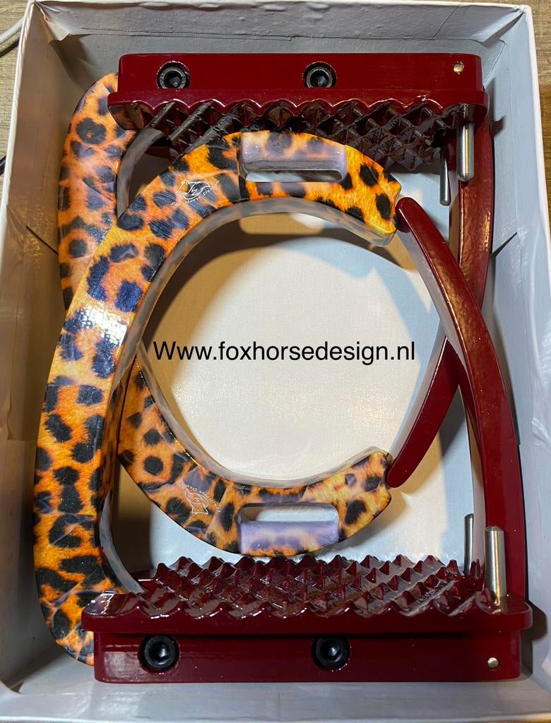 Sale! Veiligheid Stijgbeugels panter bordeaux, Dieren en Toebehoren, Ophalen of Verzenden, Zo goed als nieuw, Overige soorten
