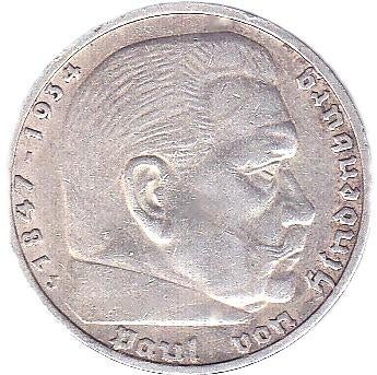 DUITSLAND  5  MARK 1934, Postzegels en Munten, Munten | Europa | Niet-Euromunten, Ophalen of Verzenden, Duitsland