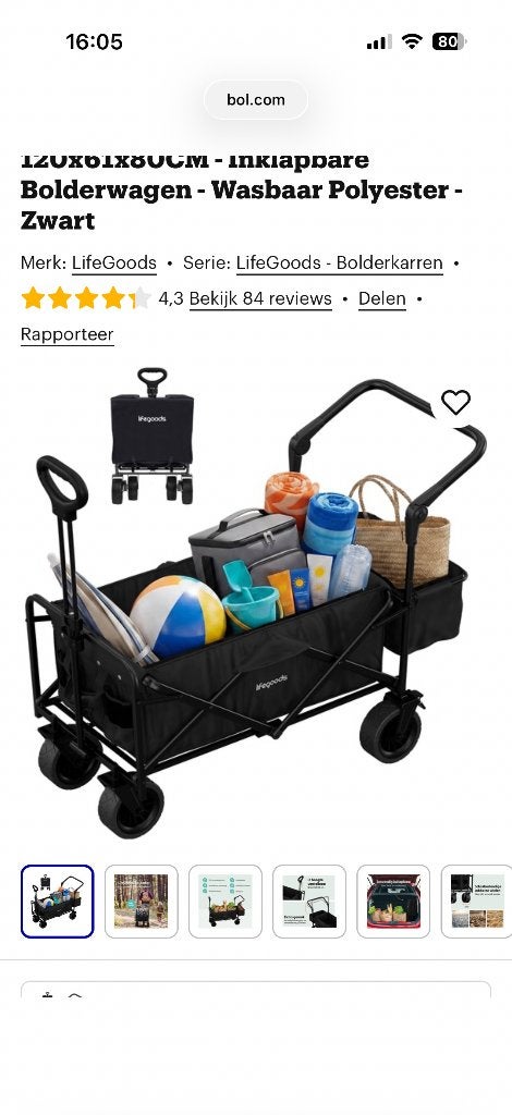 Lifegoods bolderwagen, Ophalen, Gebruikt