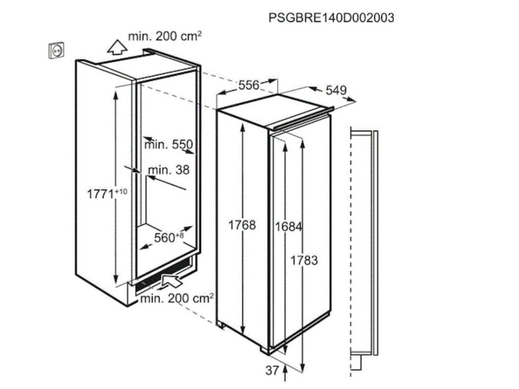 MP23 AEG LongFresh inbouw koelkast 178 cm | nieuw, Witgoed en Apparatuur, Koelkasten en IJskasten, Ophalen, Zonder vriesvak, 200 liter of meer