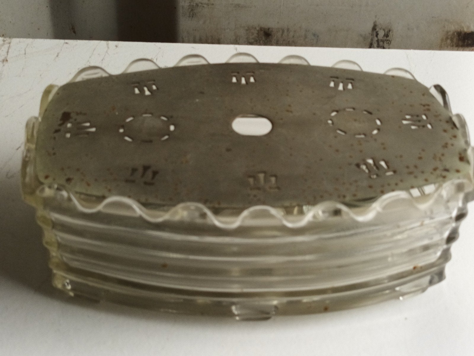 oude warmhouder, Ophalen of Verzenden, Gebruikt, Rond, Glas