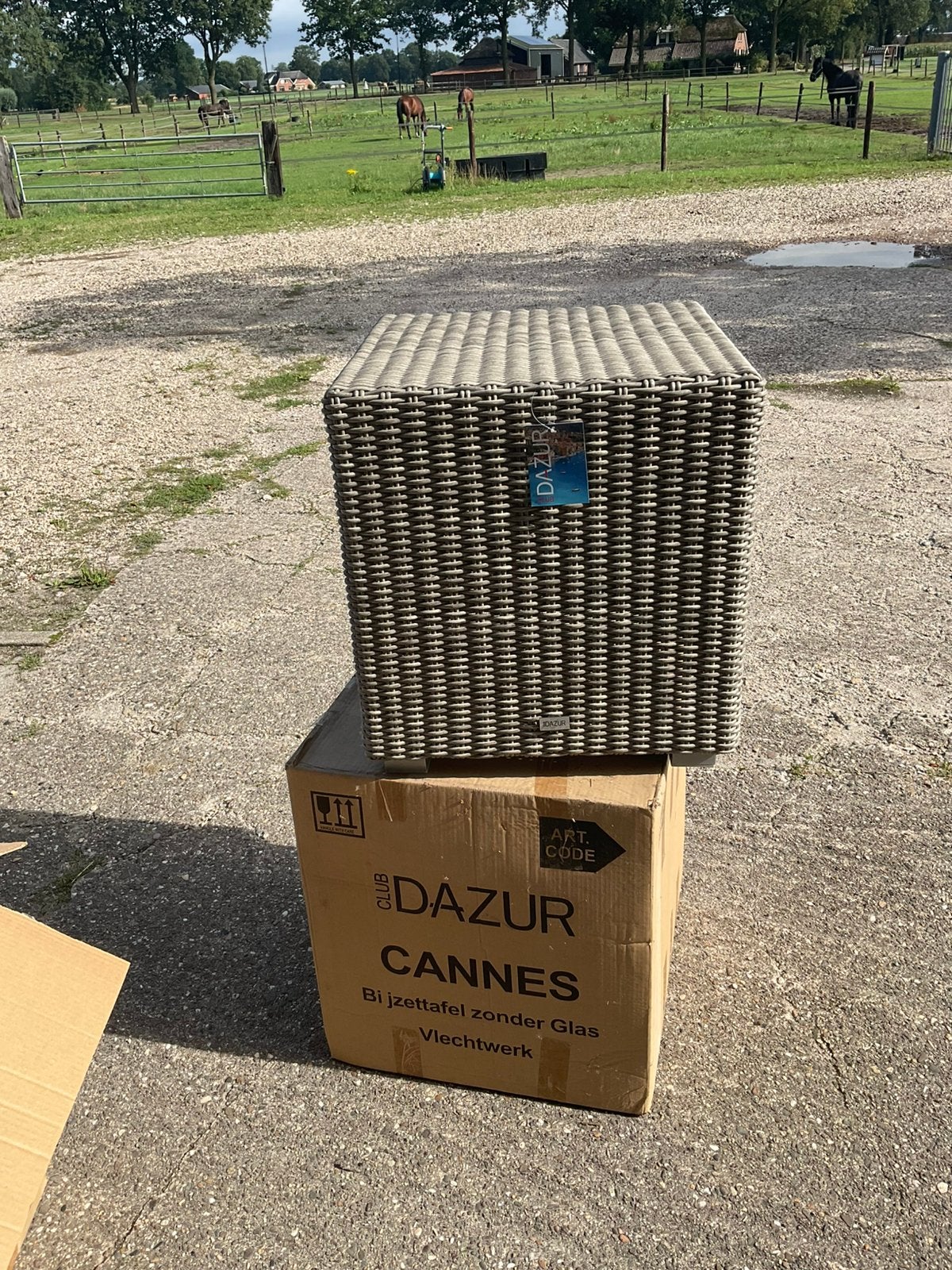 2 nieuwe hockers van Wicker, Tuin en Terras, Ophalen, Zo goed als nieuw