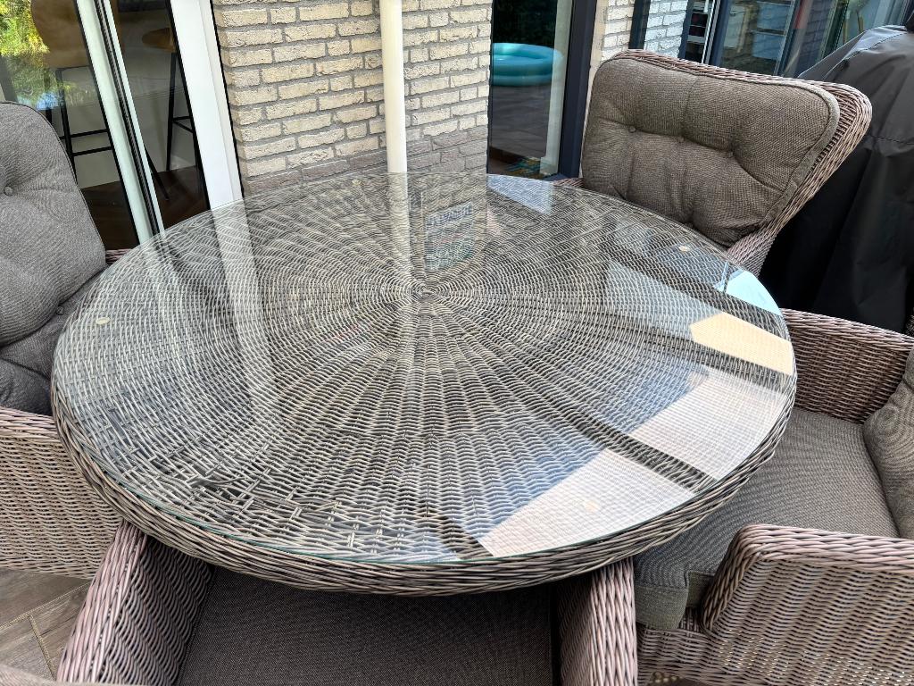 Gehard glas rond (gratis), Ophalen, Minder dan 80 cm, Zo goed als nieuw, Glasplaat