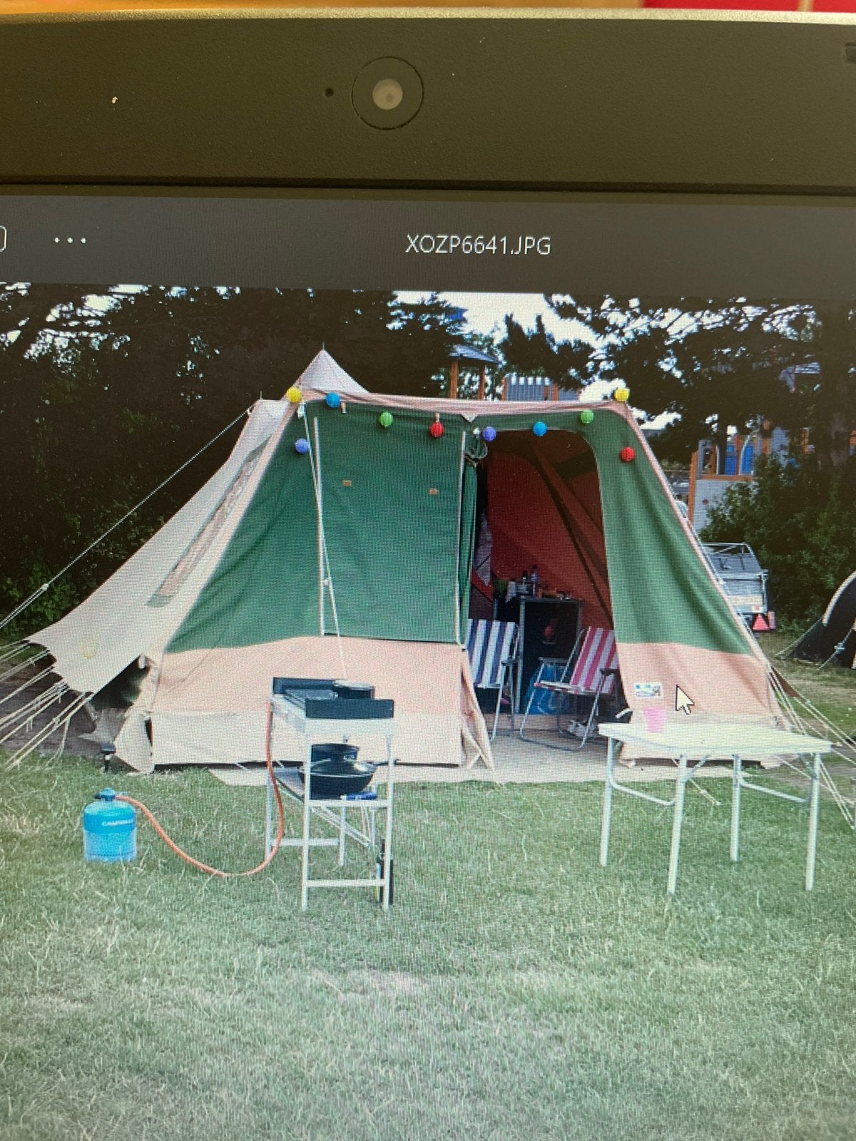 Tent katoen 4 persoons Albatros, Caravans en Kamperen, Tenten, Ophalen, Gebruikt, Tot en met 2