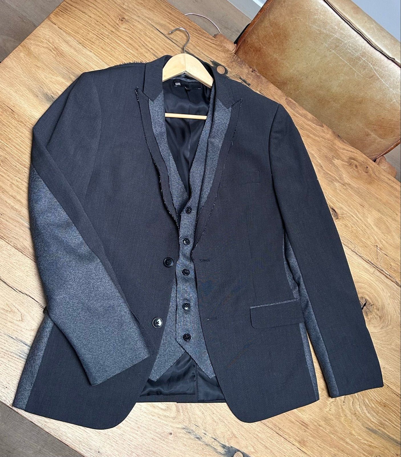 WE Heren Slim Fit Colbert en Gilet Maat 48, Kleding | Heren, Kostuums en Colberts, Ophalen of Verzenden, Zo goed als nieuw, Maat 48/50 (M)