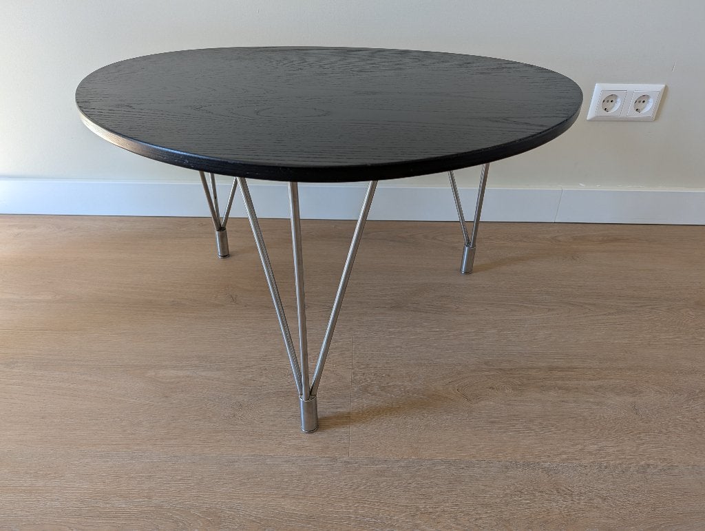 Zwarte retro salontafel kiezelvorm design, Ophalen, Gebruikt, 50 tot 100 cm, 50 tot 100 cm