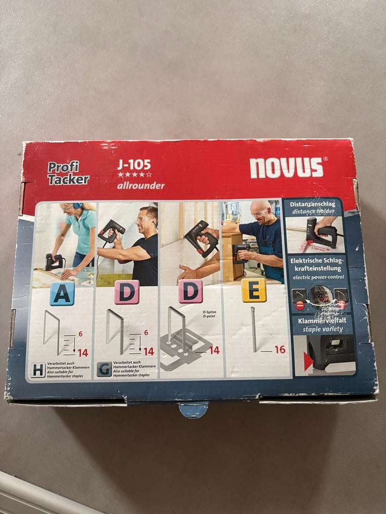 Novus J-105 elektrische tacker, Ophalen of Verzenden, Zo goed als nieuw
