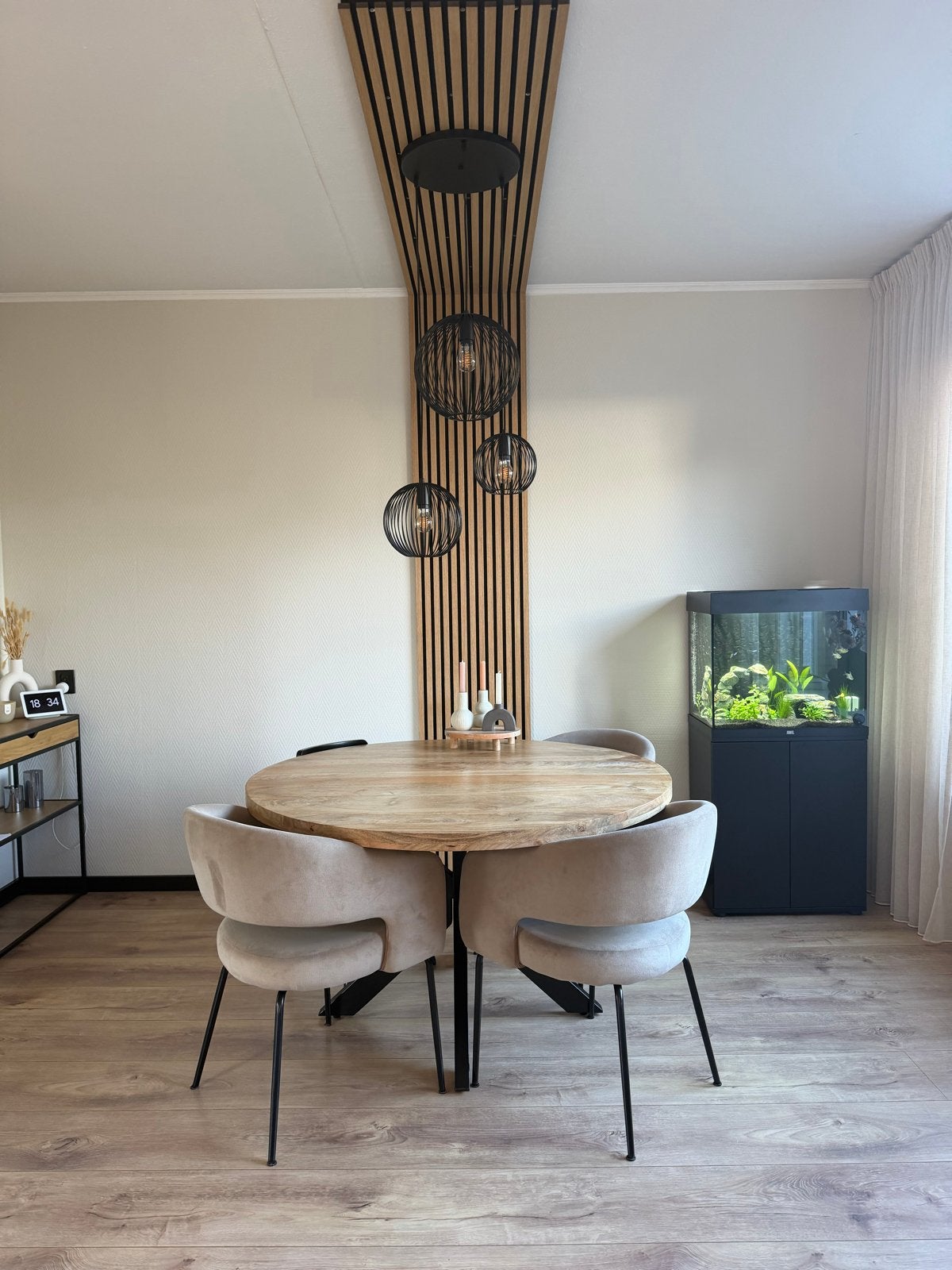 Ronde eettafel 120 cm (eventueel met stoelen), Ophalen, Gebruikt, 100 tot 150 cm, Rond