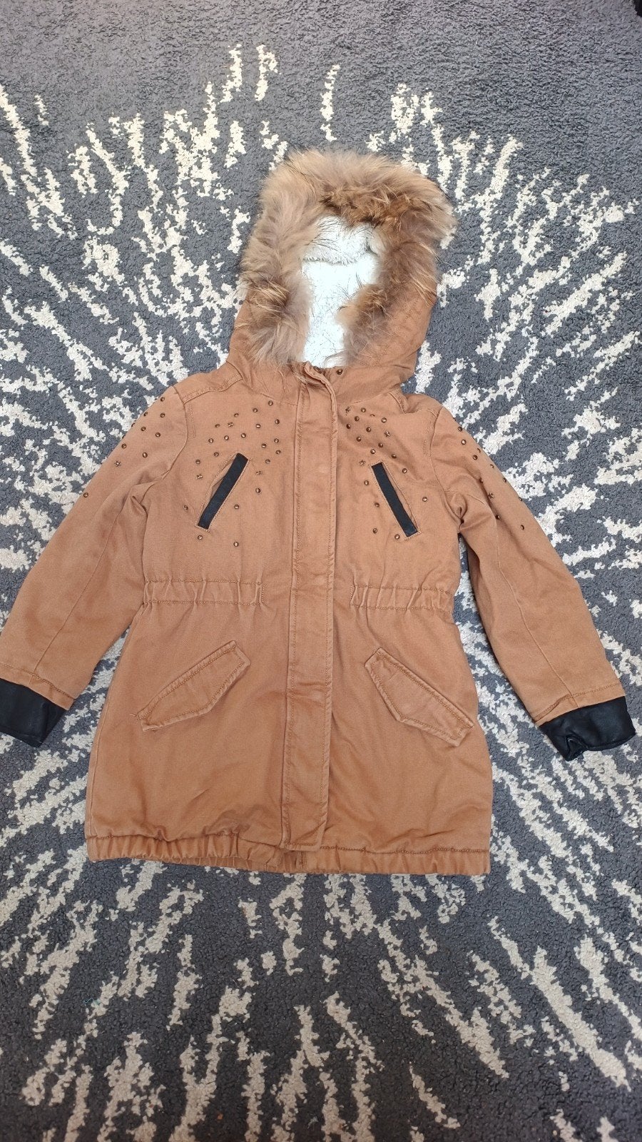 IKKS  winterjas mt 8a / 126 met bontkraag en studs, Ophalen of Verzenden, Gebruikt, IKKS Premium, Meisje