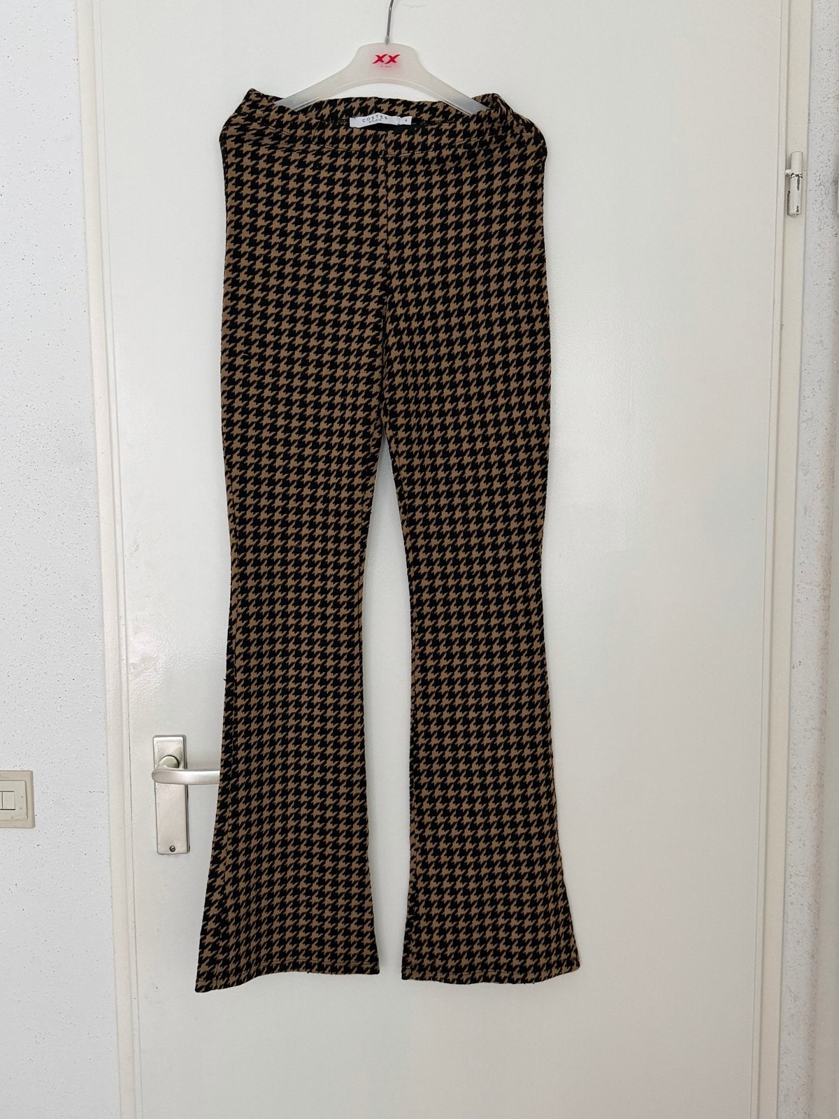 Costes Studio Pied-de-poule Flared Broek Maat S, Bruin, Ophalen of Verzenden, Zo goed als nieuw, Maat 36 (S)