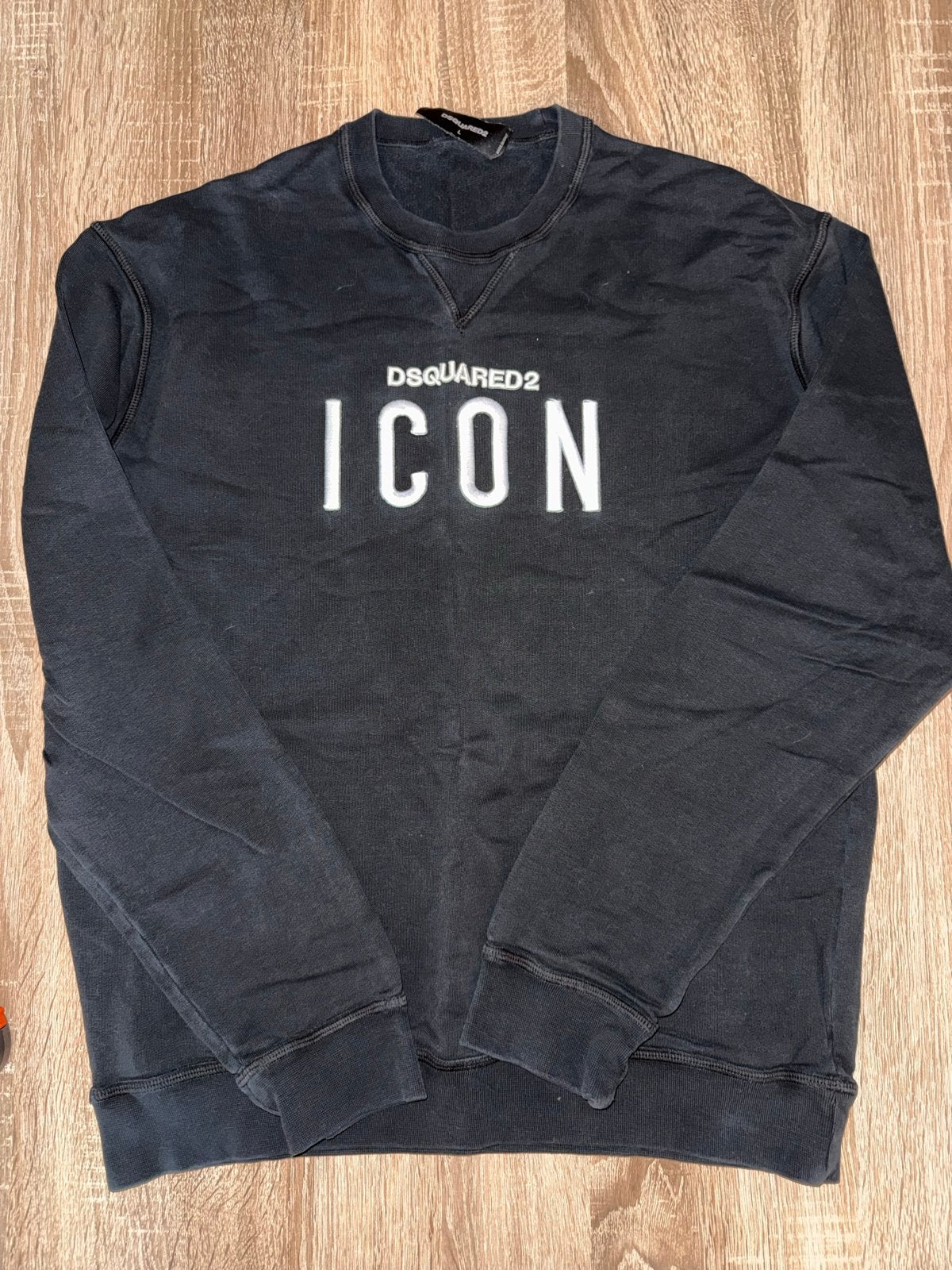 Dsquared2 Icon sweater - Zwart - Maat L, Ophalen of Verzenden, Zo goed als nieuw, Maat 48/50 (M), Zwart