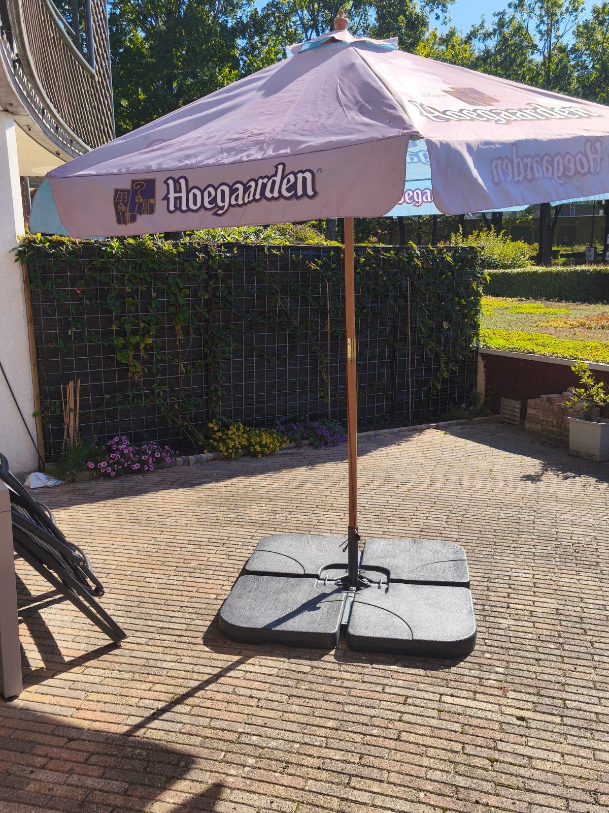 parasol compleet met parasolvoet, Tuin en Terras, Ophalen, Verstelbaar, Zo goed als nieuw, 1 tot 2 meter