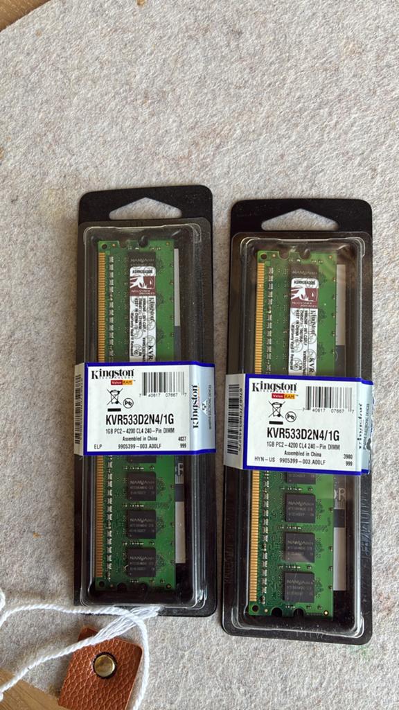 Kingston 1GB DDR2 RAM Geheugen (2 stuks) - Nieuw, Computers en Software, RAM geheugen, Nieuw, Ophalen of Verzenden, DDR2, Desktop
