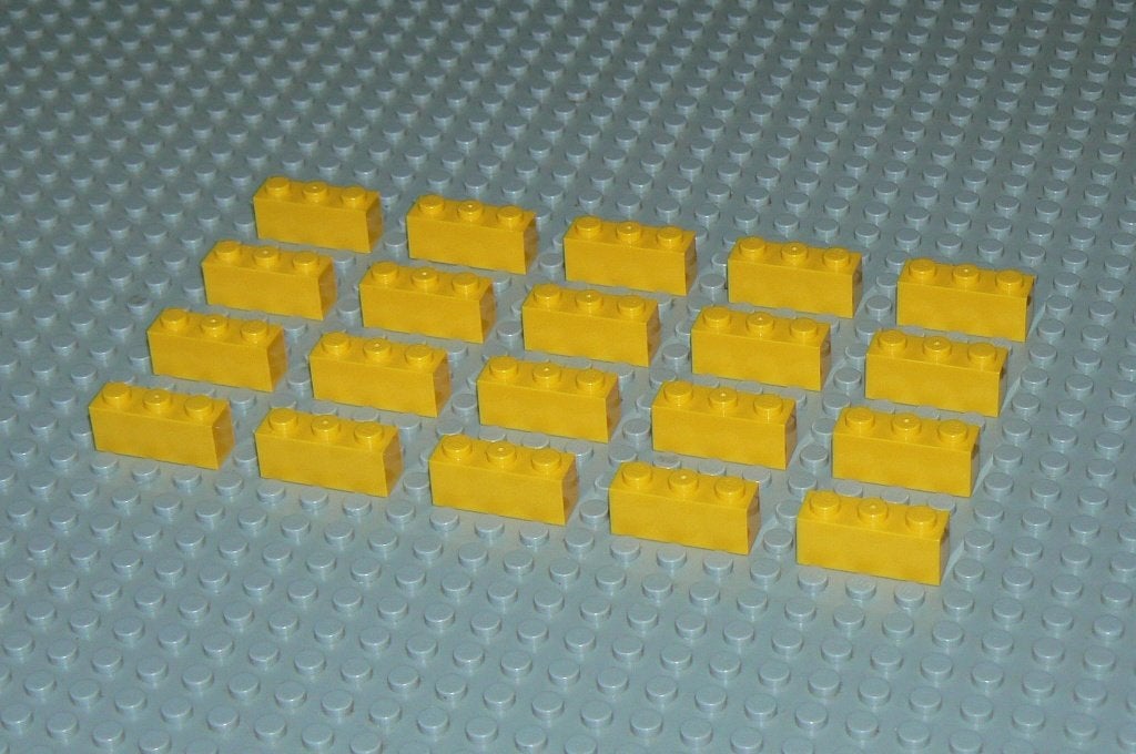 L091 Bouwstenen 1x3 geel 20 st., Ophalen of Verzenden, Nieuw, Losse stenen, Lego