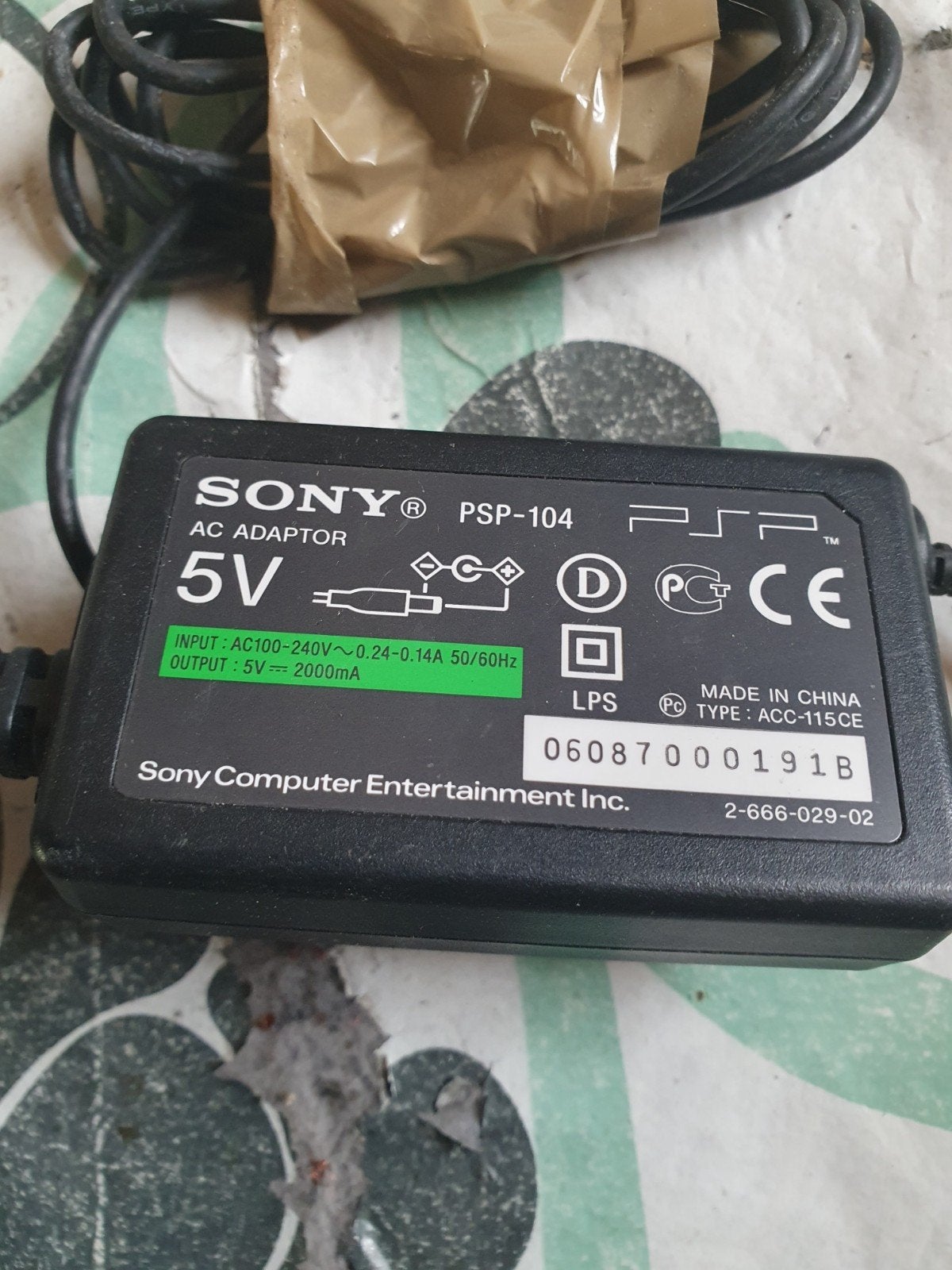 Sony PSP-104 AC Adapter Oplader 5V 2000mA, Spelcomputers en Games, Spelcomputers | Sony PSP, Ophalen of Verzenden