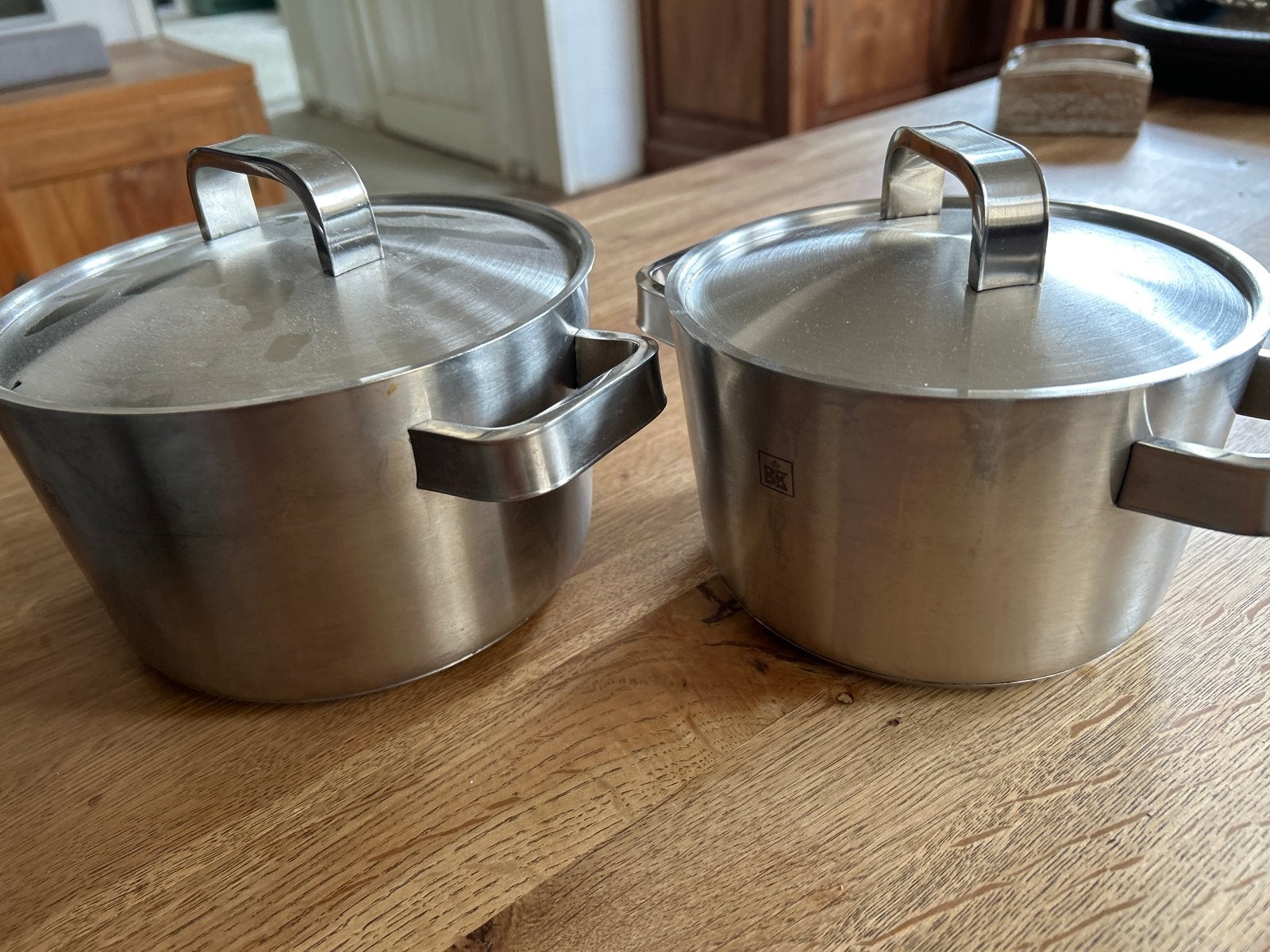 BK Pannenset (2 pannen) - Gebruikt op gas, Ophalen, Gebruikt, Met deksel, BK