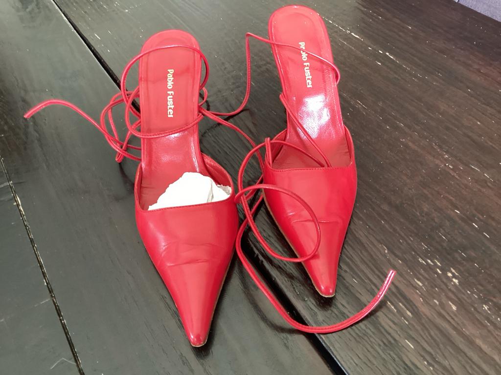 Pablo Fuster rode schoenen met hak maat 39, Ophalen of Verzenden, Zo goed als nieuw, Rood, Schoenen met hoge hakken