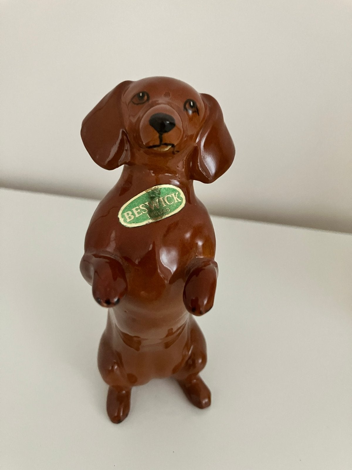 Beswick Teckel beeldje - Vintage, Ophalen of Verzenden, Zo goed als nieuw, Hond of Kat, Beeldje of Figuurtje
