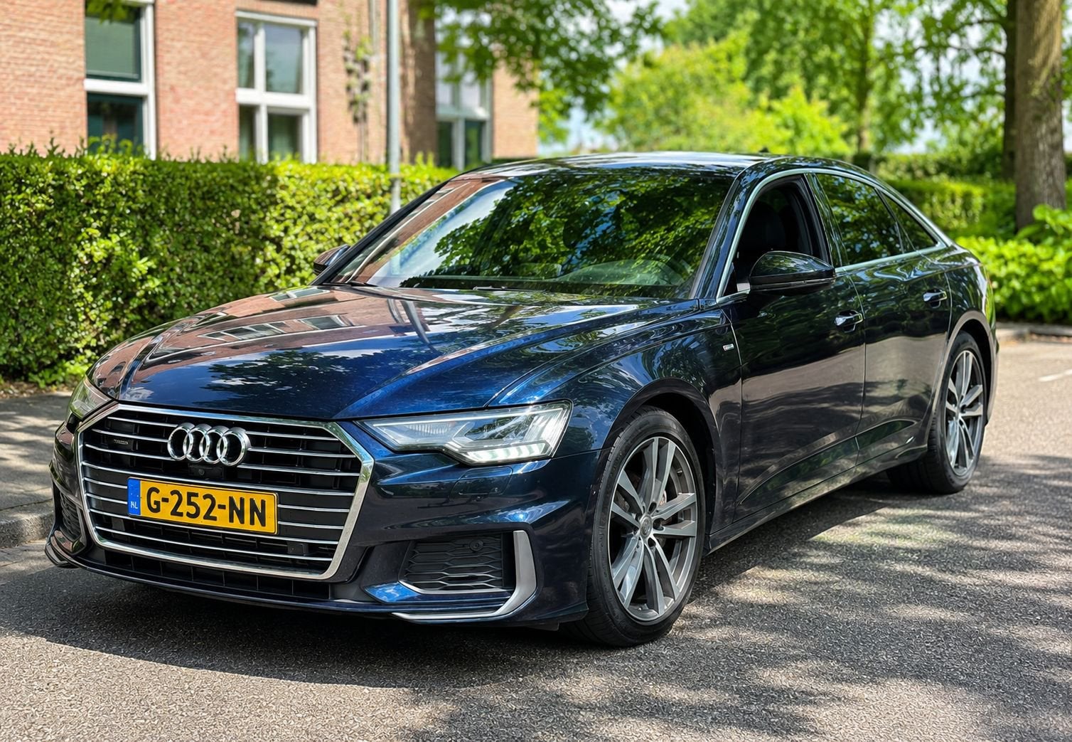 Audi A6 45 Tfsi 245pk S line S Tronic 2019 Blauw, Auto's, Audi, 4 cilinders, Blauw, A6, 750 kg