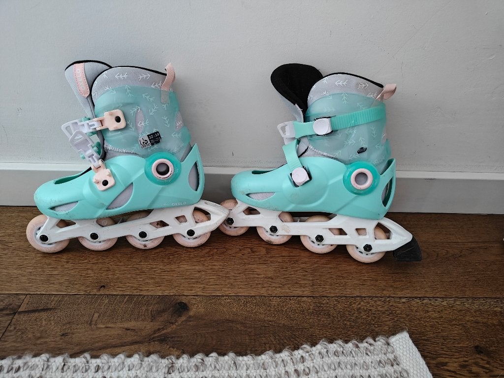 Oxelo skeelers PLAY5 maat 32-34, Sport en Fitness, Skeelers, Verstelbaar, Kinderen, Zo goed als nieuw, Inline skates 4 wielen