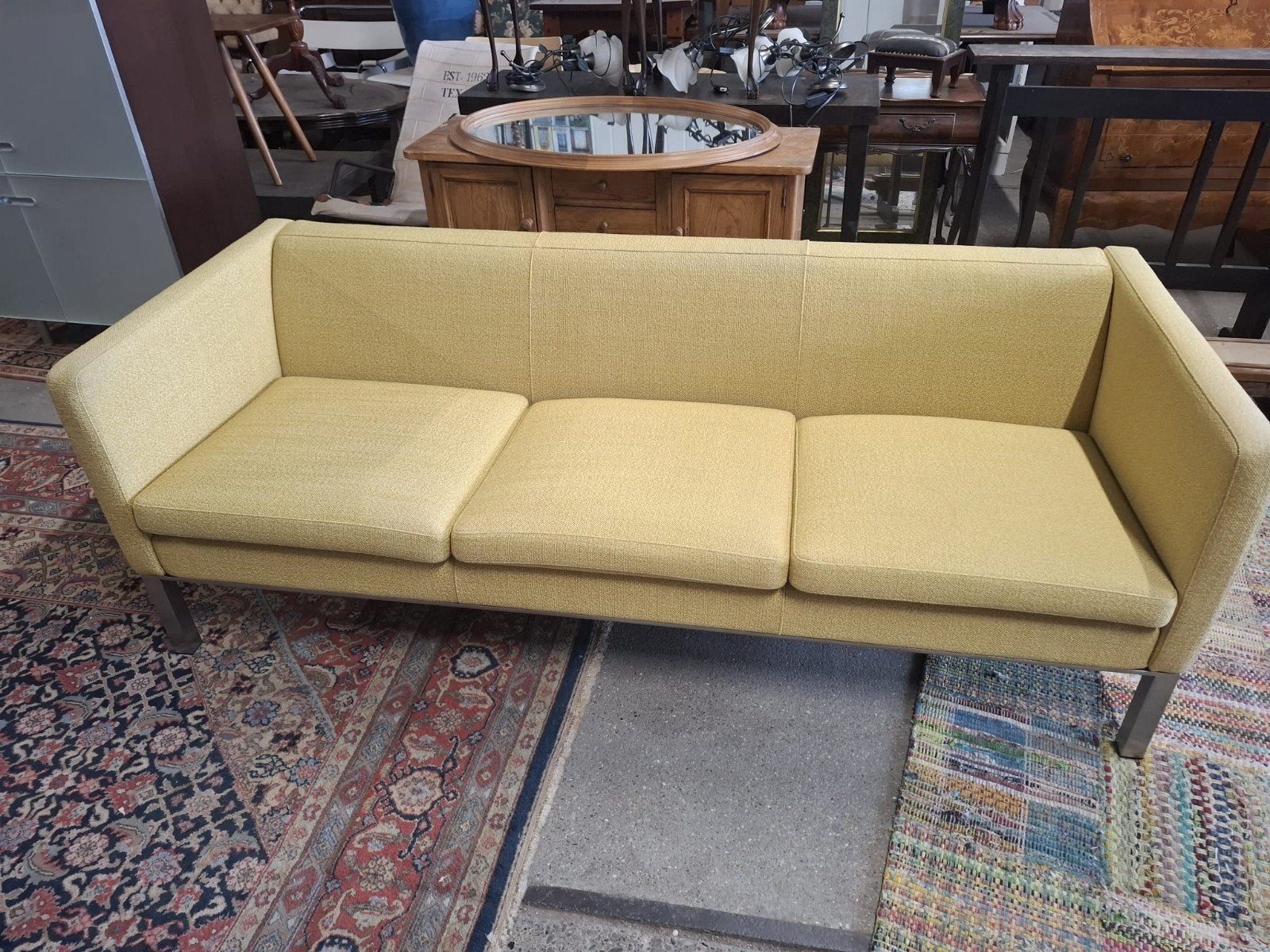 Exclusieve Deense Design Bank - Erik Jørgensen 200x70x80cm, Driepersoons, 75 tot 100 cm, Ophalen of Verzenden, Zo goed als nieuw