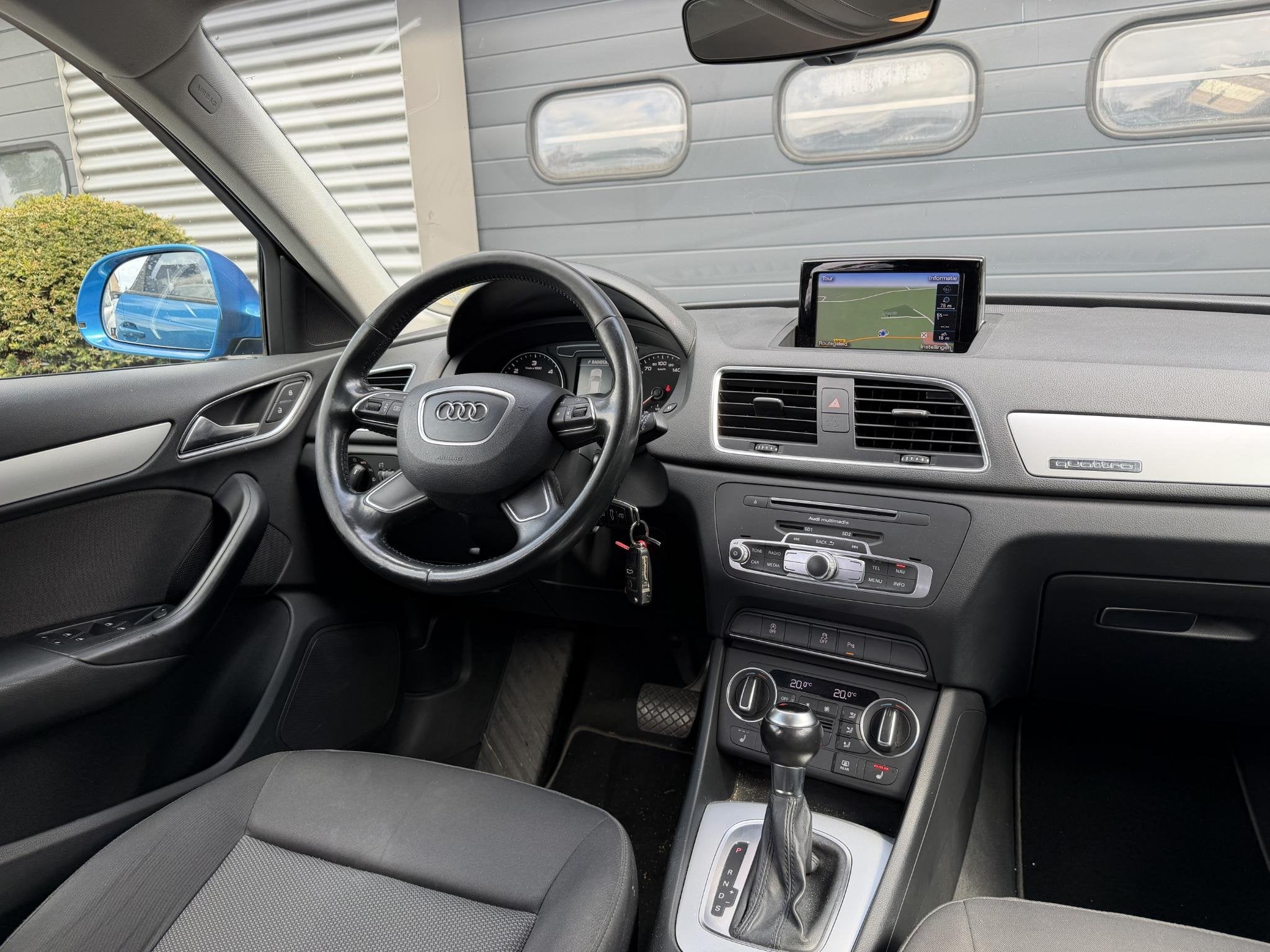 Audi Q3 2.0 TDI Sport Pro Line S | Navigatie | Climate Contr, Auto's, Audi, Gebruikt, 4 cilinders, Blauw, Leder en Stof