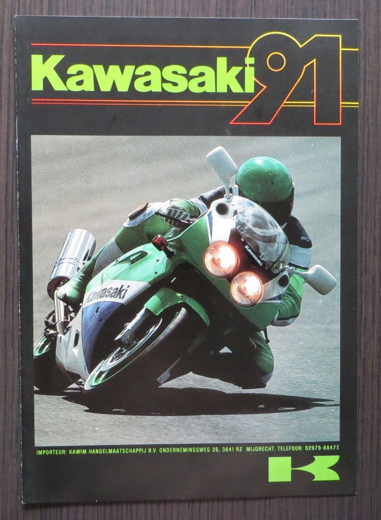 Folder Kawasaki 1991 Modelprogramma - 12 blz (Nederlands), Verzenden, Kawasaki