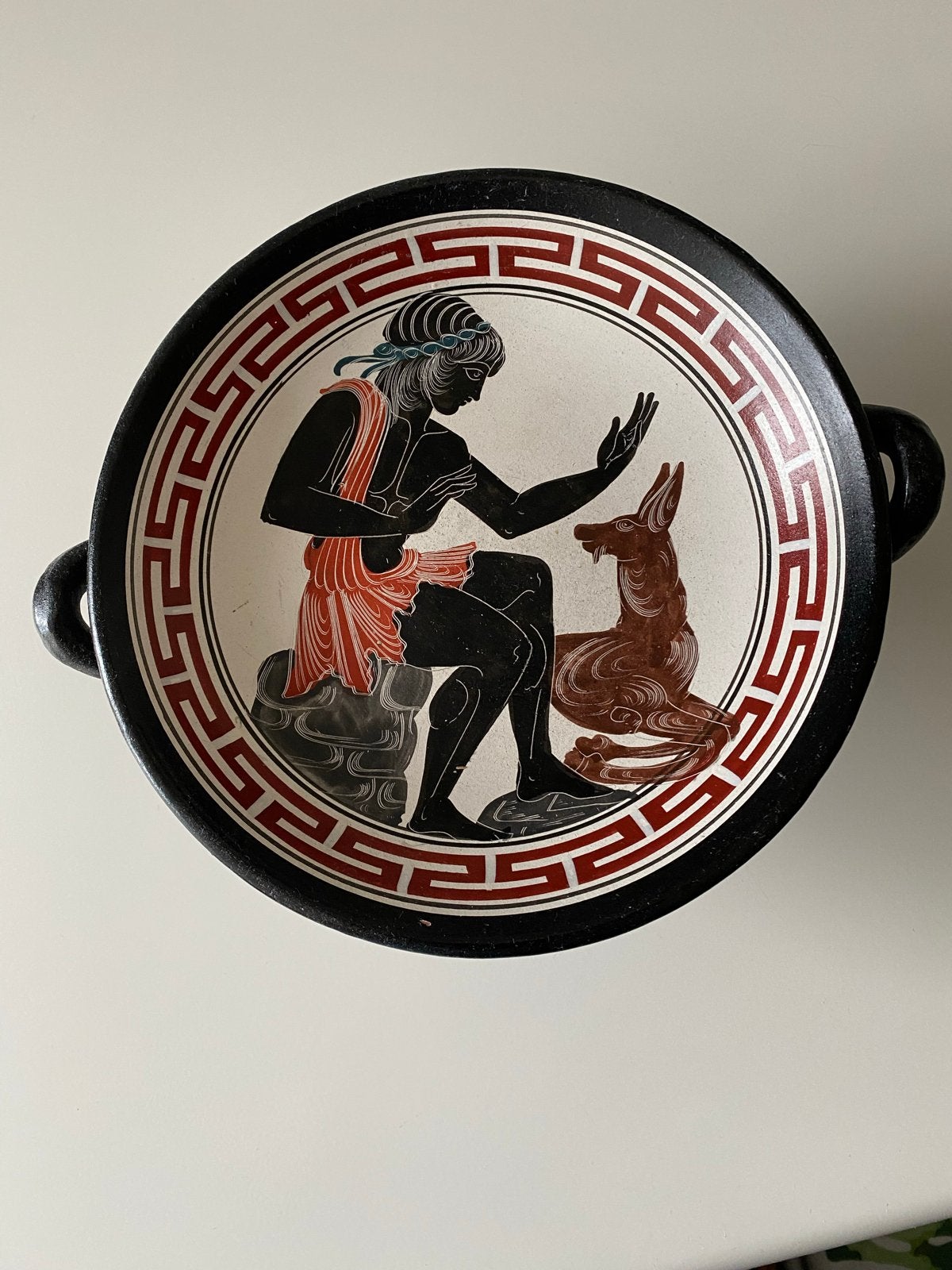 Decoratief Grieks schaaltje met mythologische afbeelding, Ophalen of Verzenden