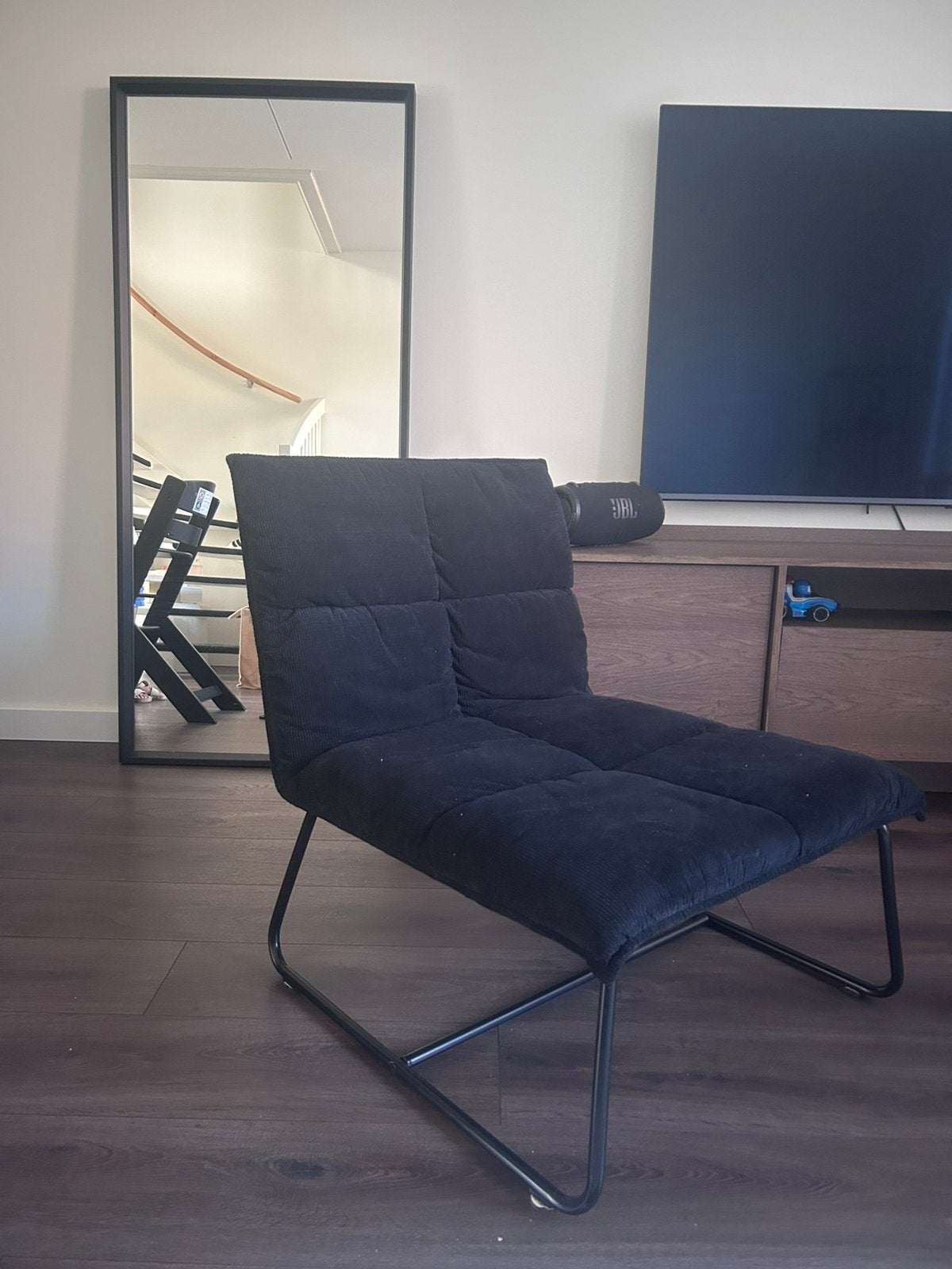 Zwarte ribbel fauteuilis van Xenos, Huis en Inrichting, Ophalen, Zo goed als nieuw, Minder dan 50 cm