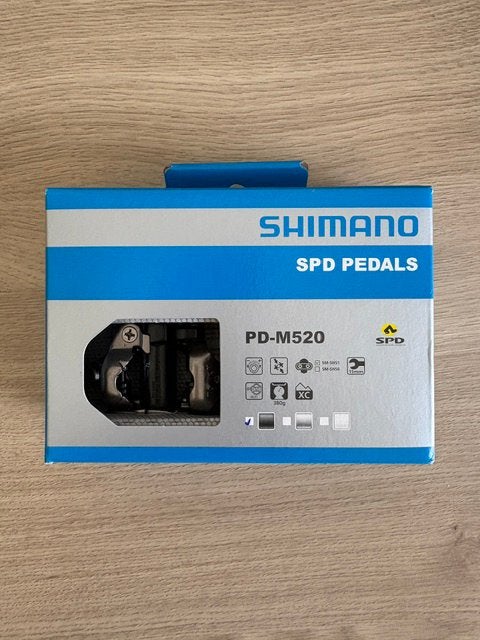 Shimano SPD pedalen PD-M520, Crankstel of Pedalen, Nieuw, Ophalen of Verzenden, Aluminium