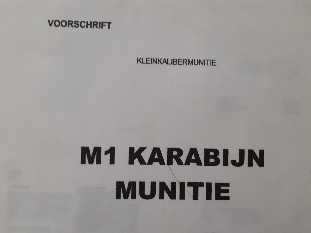 KL voorschrift .30M1 karabijn munitie, Ophalen of Verzenden, Landmacht, Nederland, Overige typen