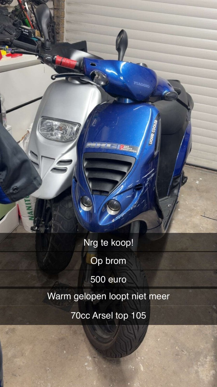 Piaggio NRG – airsel 70cc/ brom– €500, Fietsen en Brommers, Ophalen
