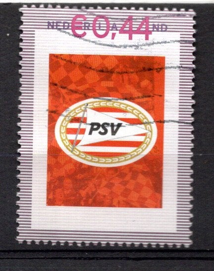 gestempelde zegel. Persoonlijke: voetbal PSV, Ophalen of Verzenden, Na 1940, Gestempeld