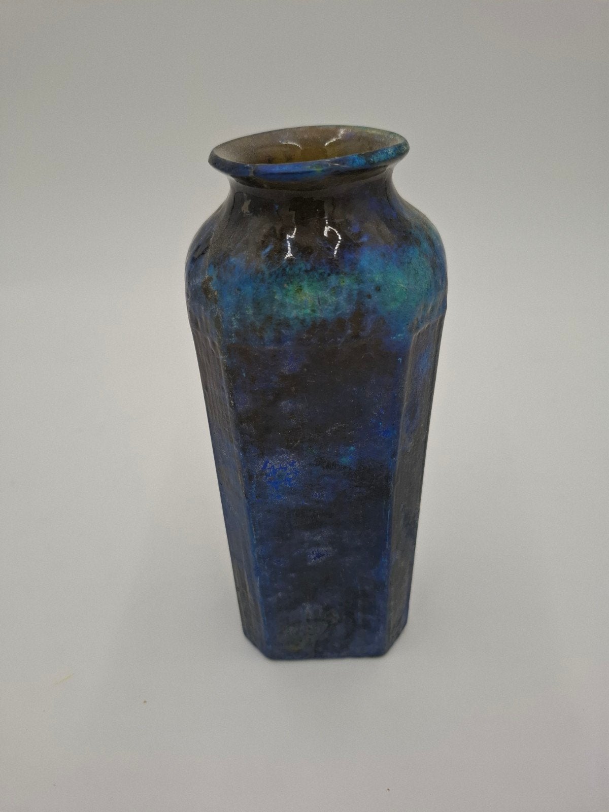 zeldzaam!  antieke glazen zaadfles 8 hoekig 19de eeuw, Antiek en Kunst, Ophalen of Verzenden