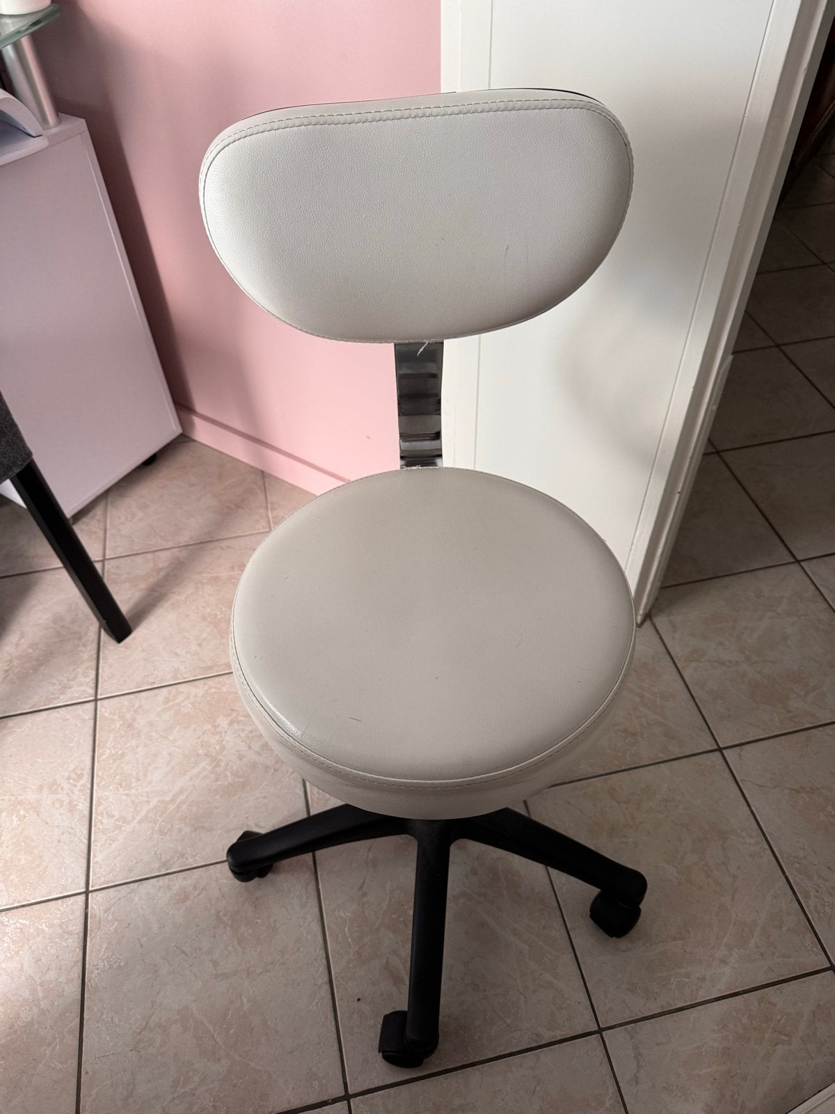Witte tabouret kruk- Gebruikt, Ophalen, Gebruikt, Wit