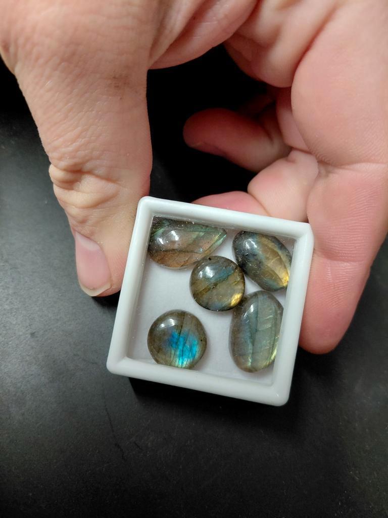 5 mooie labradoriet cabochons, Sieraden, Tassen en Uiterlijk, Edelstenen, Ophalen of Verzenden, Nieuw