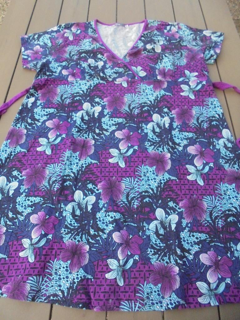 Paars bonte jurk MS MODE, Paars, Maat 46/48 (XL) of groter, Ophalen of Verzenden, Zo goed als nieuw