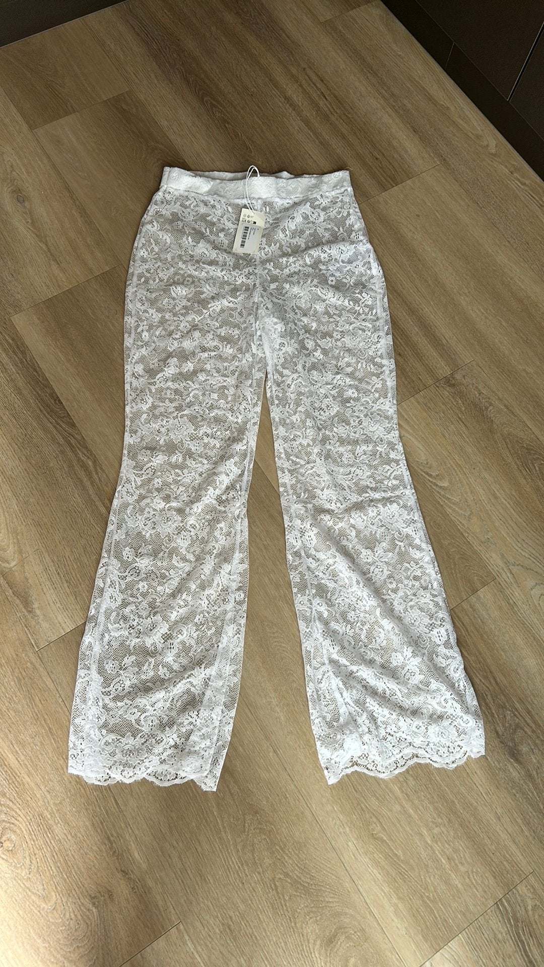 leuke nieuwe doorschijnende zomerbroek , pyjamabroek NAKD M, Ophalen of Verzenden, Zo goed als nieuw, Wit, Lang