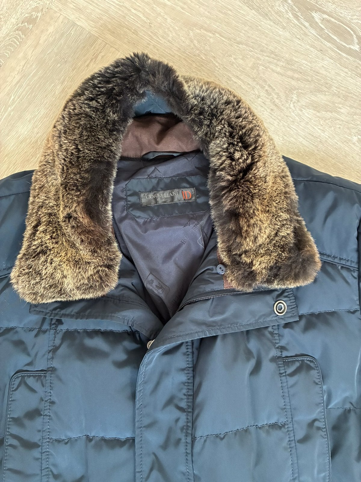 Corneliani heren winterjas, Kleding | Heren, Verzenden, Zo goed als nieuw, Maat 56/58 (XL), Blauw