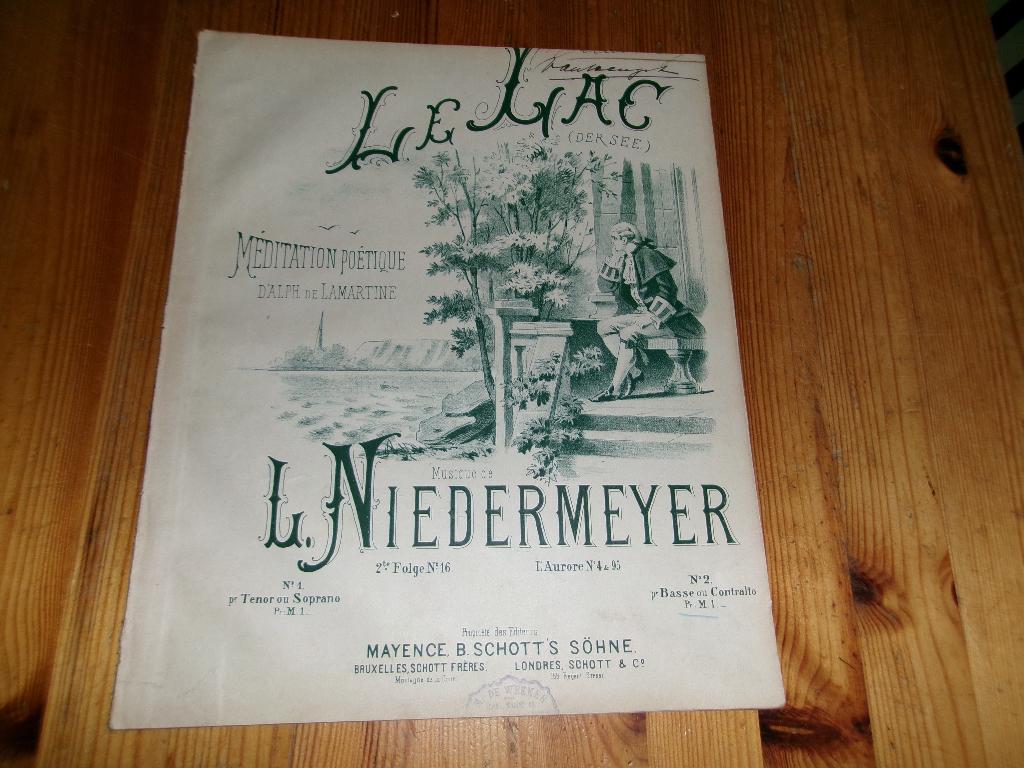 Le lac - der see - l. Niedermeyer, Zang, Gebruikt, Ophalen of Verzenden, Artiest of Componist