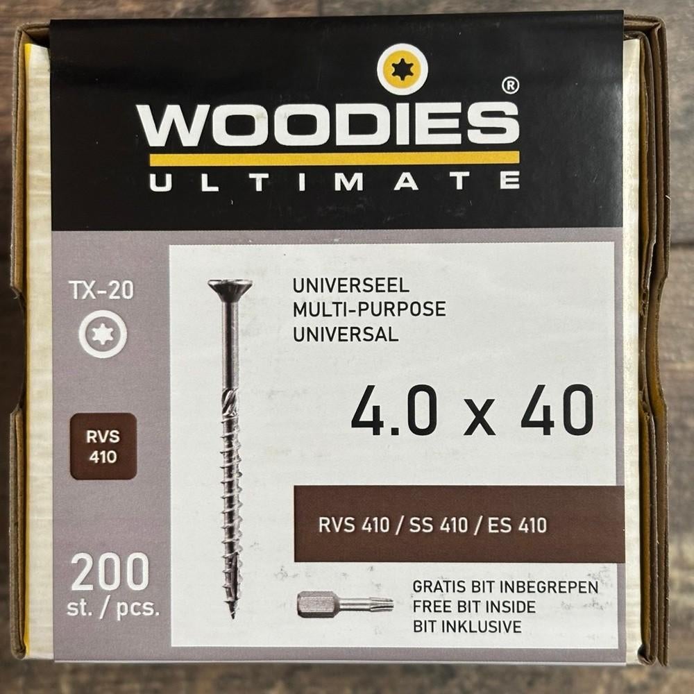 Torx schroeven Woodies of Jetfast - RVS - Verzinkt - Shield, Doe-het-zelf en Verbouw, IJzerwaren en Bevestigingsmiddelen, Nieuw