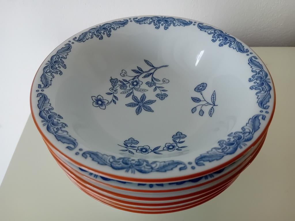 6 zeldzame dessertschaaltjes 16 cm kommen Rorstrand Ostindia, Ophalen of Verzenden, Overige stijlen, Porselein, Schaal of Schalen